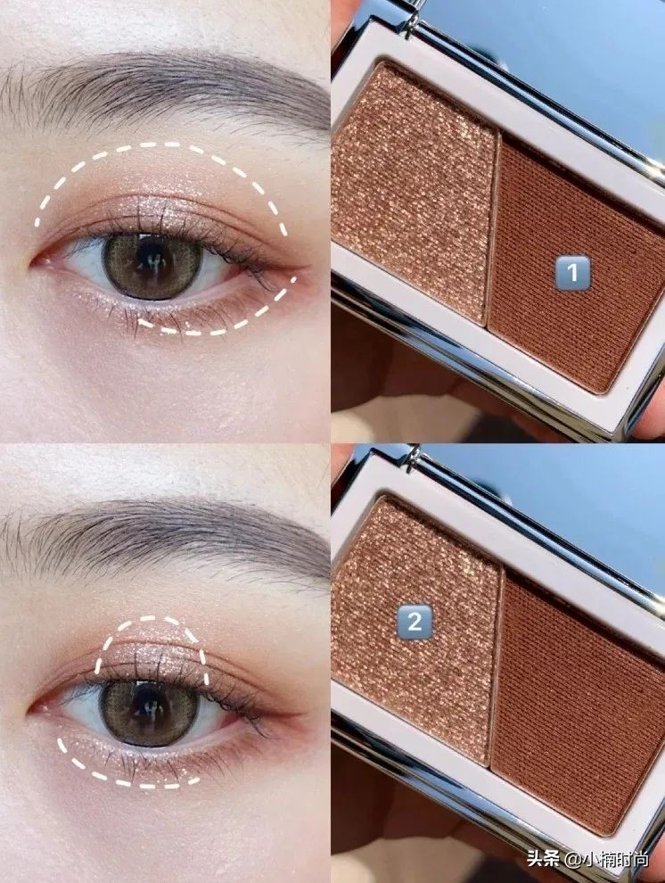 18种颜色眼影搭配画眼影教程,新手单色眼影的自然画法教程