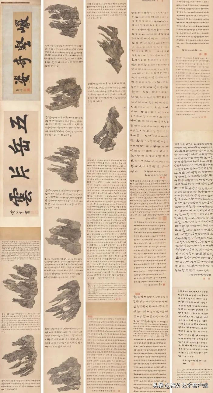 吴彬绘十翼灵璧石图,吴彬曾画了一幅十面灵璧图