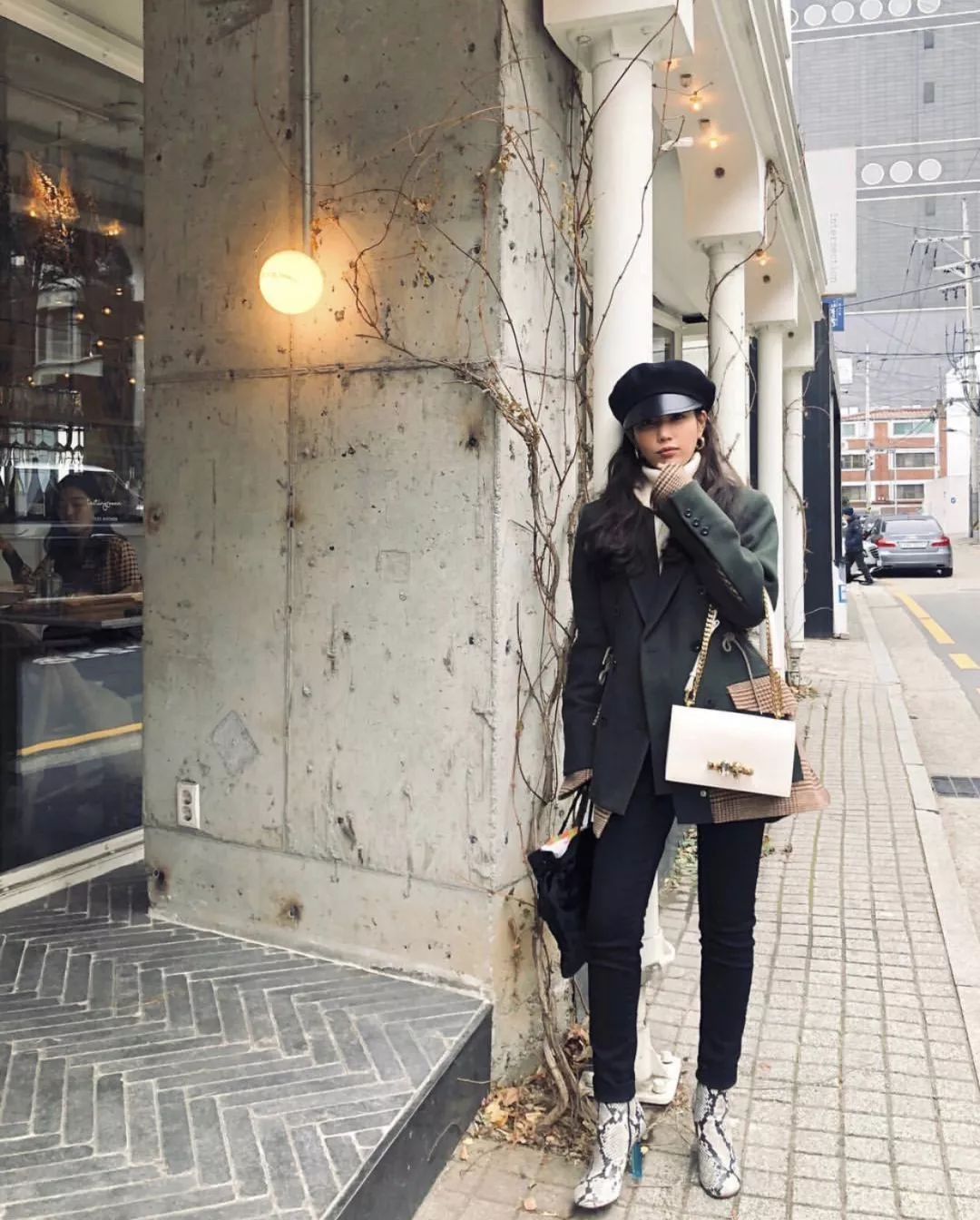 欧美时尚博主穿搭示范冬,韩系慵懒风冬季穿搭博主