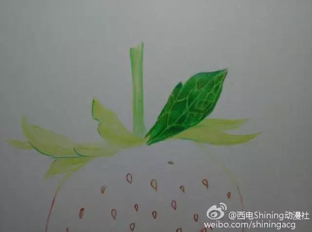 彩铅写实教学草莓,草莓蛋糕用彩铅怎么画