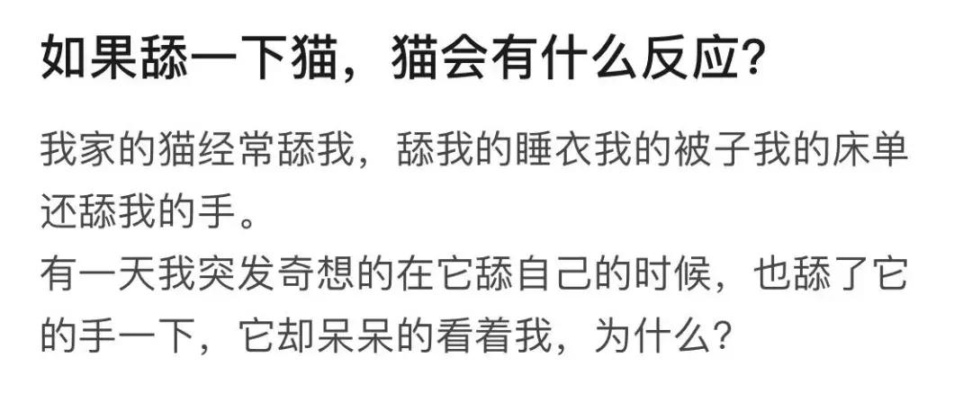 如果舔猫一口猫会怎样,猫猫能舔到全身吗