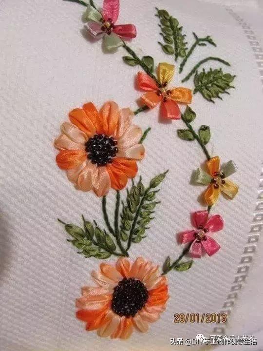 绣一朵花要多久,丝带绣的扭转绣针法