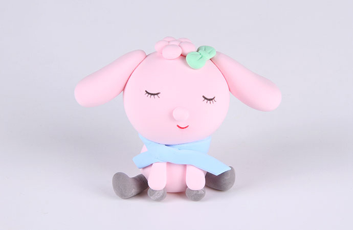 粘土手工蛋糕小兔子,粘土手工小兔子的房子