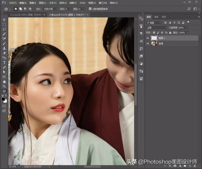 ps怎么制作古风工笔画,ps古风效果制作教程