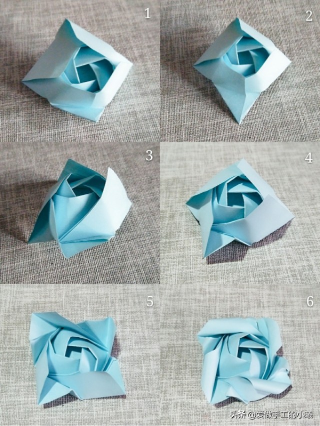 卷心玫瑰花折纸教程图解,玫瑰花折纸教程图解千纸鹤
