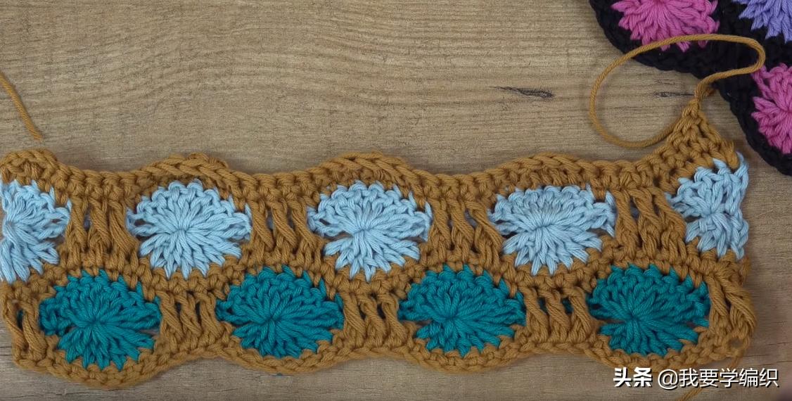 高雅钩针花朵100款图解,漂亮的钩针配色花样太美建议珍藏