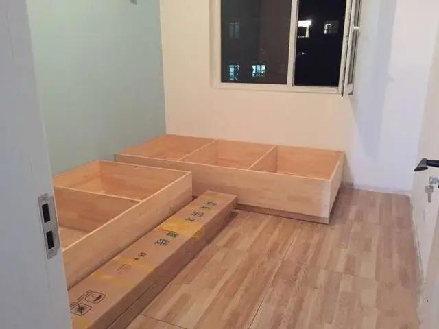 原创纯手工打造实木床,木工diy箱体床制作过程
