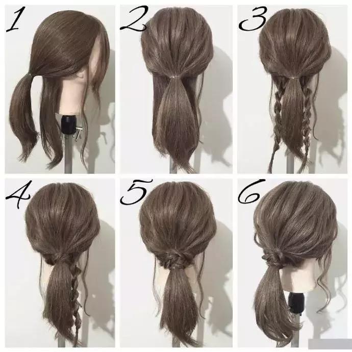 女神瀑布编发教程图解,一款附有知性女神气质的编发教程