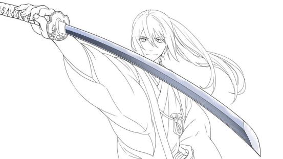 日本刀怎么画,日本武士刀的画法