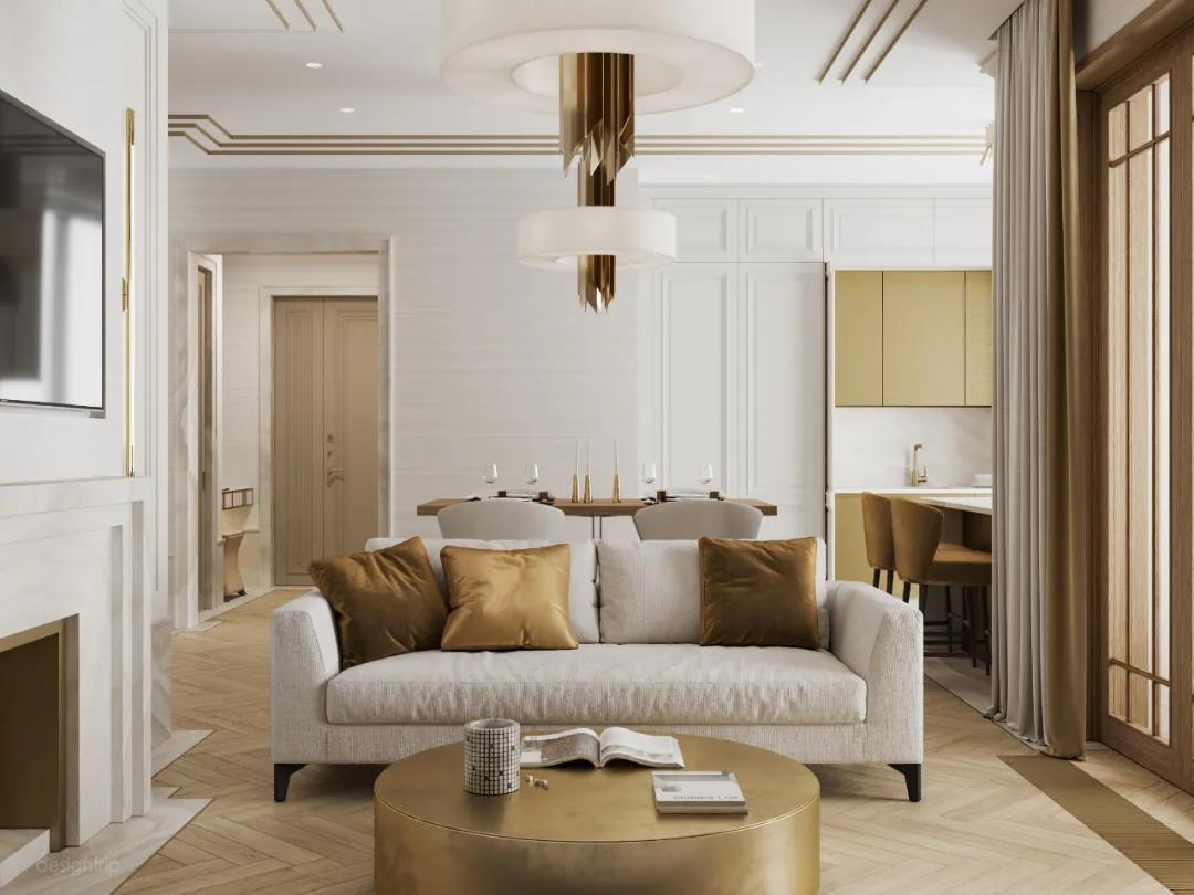 110平三居室简约风格装修,126平简约轻奢风格装修