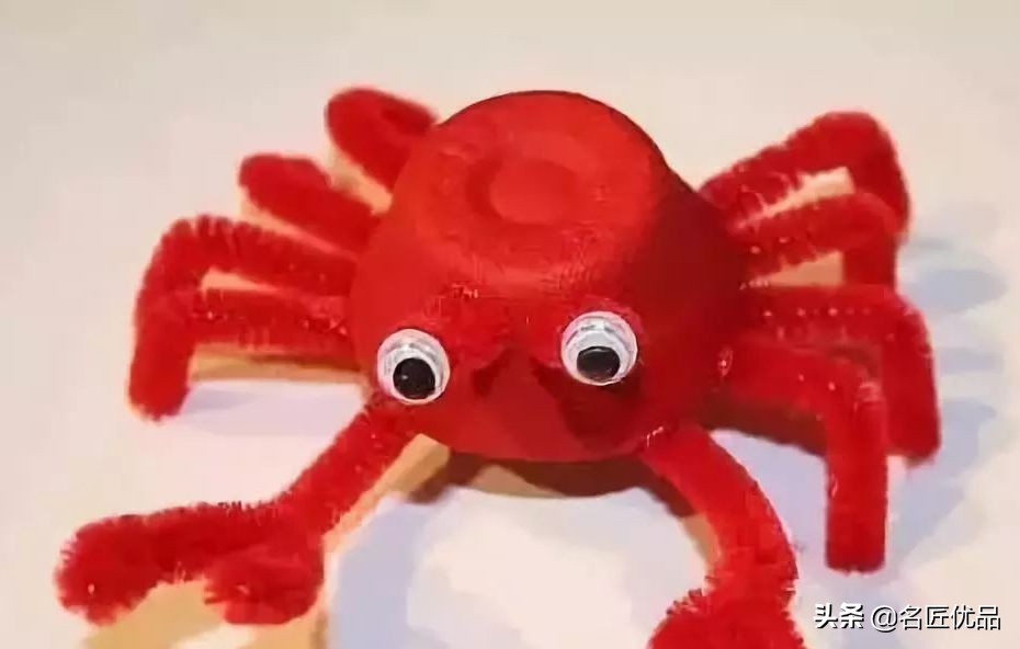 跟宝贝一起完成小螃蟹手工制作,手工制作幼儿园简单手工螃蟹