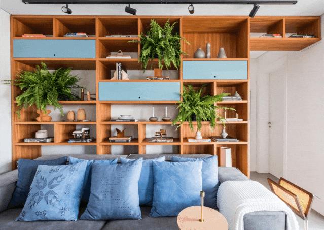 卧室电视柜带吧台装修效果图,70平小户型客餐厅电视墙