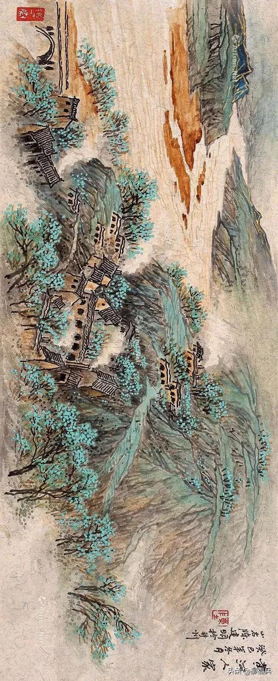 山水风景画黄河,山水画黄河惊涛骇浪