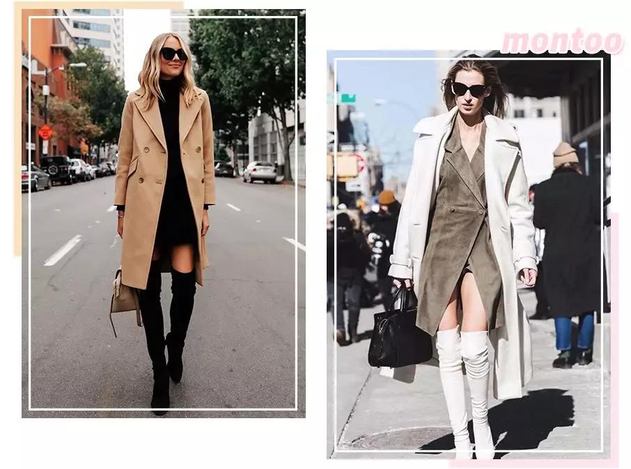 高腰靴子搭配正肩大衣,格子大衣和马丁靴怎么搭配才好看