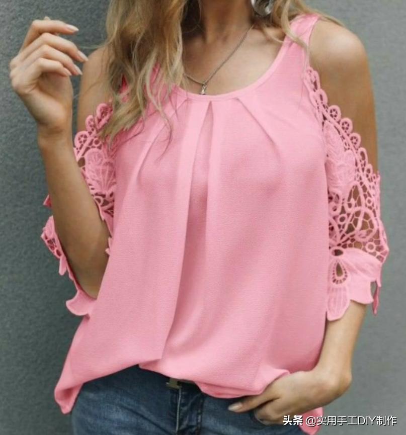 布艺花边造型手工,贝彩布艺落肩袖连衣裙裁剪教程