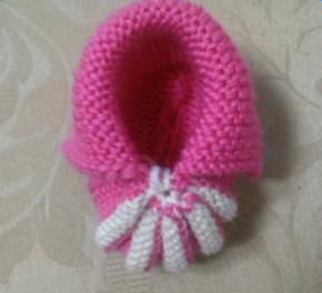 温暖又好看的宝宝毛线鞋编织,爱心棒针棉拖鞋的编织教程