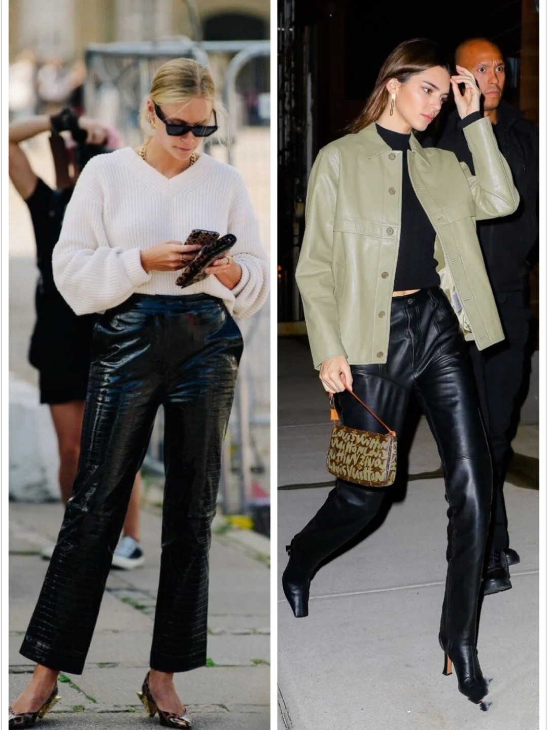 紧身皮裤的时尚穿搭,紧身皮裤时尚穿搭