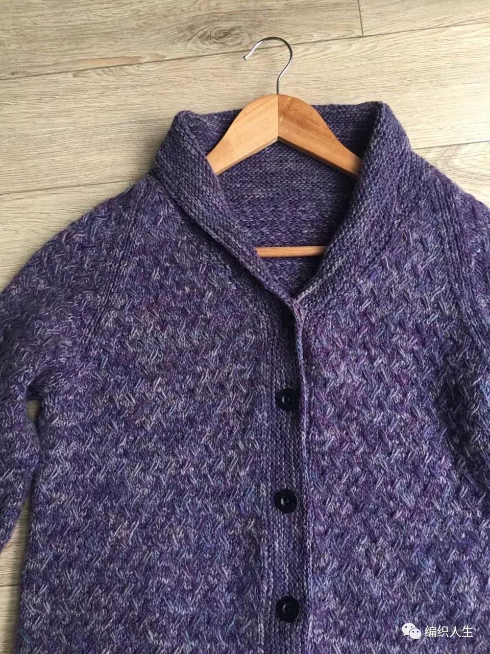 翻领开衫长毛衣棒针编织图解,棒针翻领开衫编织视频