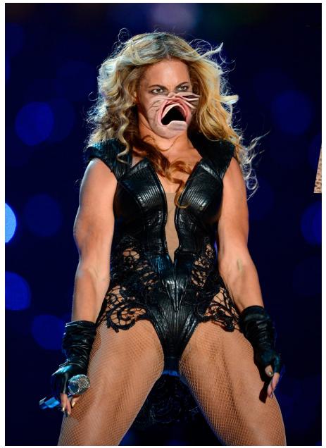 P在脸上毫无违和！“开口大笑的粉红球鞋”与真人相似度极高