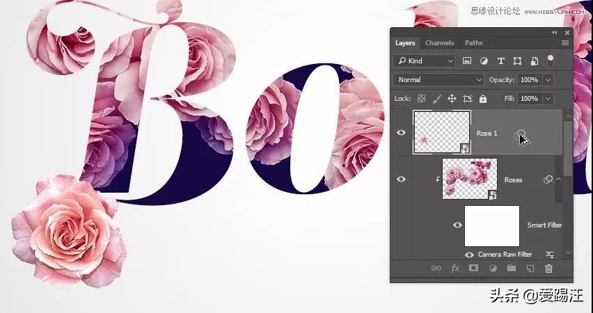 ps教程素材图片,ps教学制作漂亮的鲜花艺术字