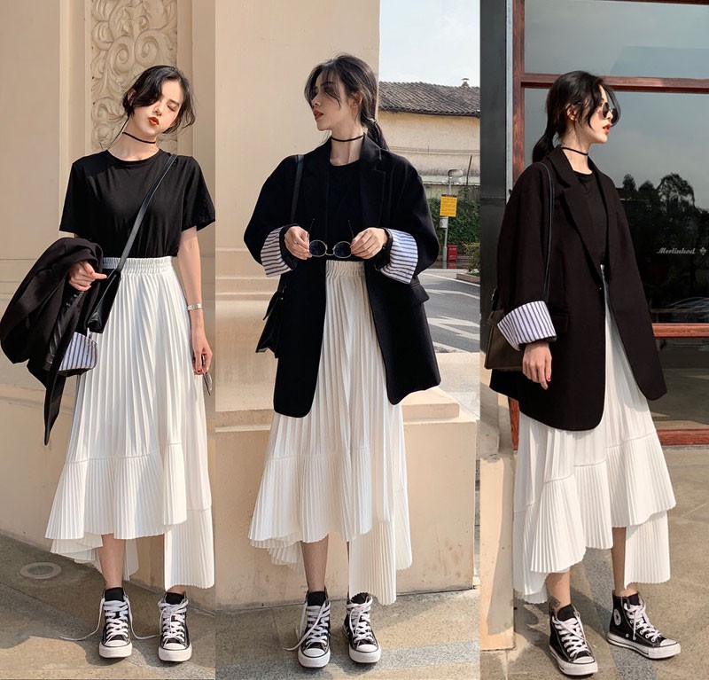 雪纺半身裙夏季薄款垂感百搭,夏季雪纺飘逸半身裙气质高级感