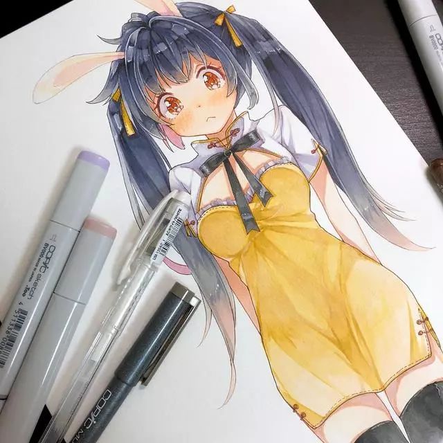 马克笔手绘画动漫,马克笔手绘动漫临摹素材