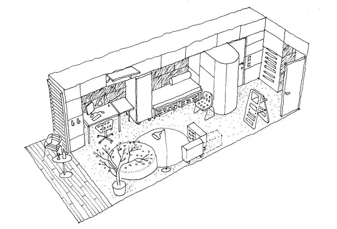 学生宿舍一层大厅设计,3人宿舍设计效果图