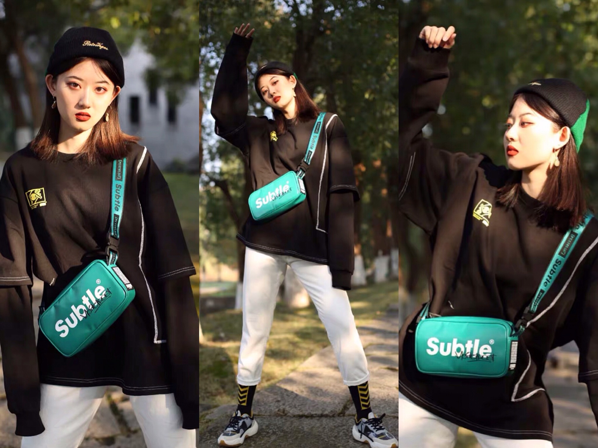 李斯丹妮同款subtle斜挎包,香港潮牌中性穿搭