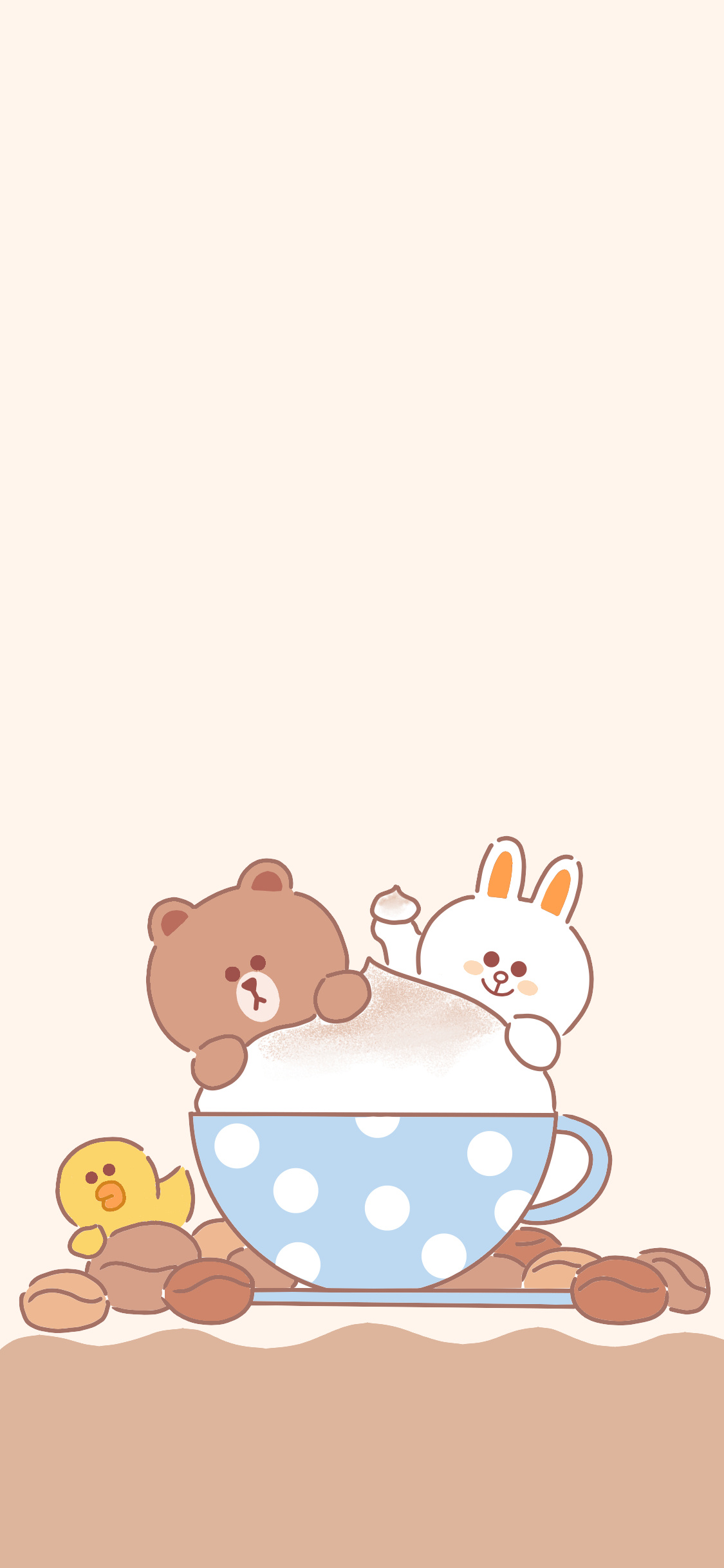 line布朗熊可妮兔,布朗熊和可妮兔手机壁纸