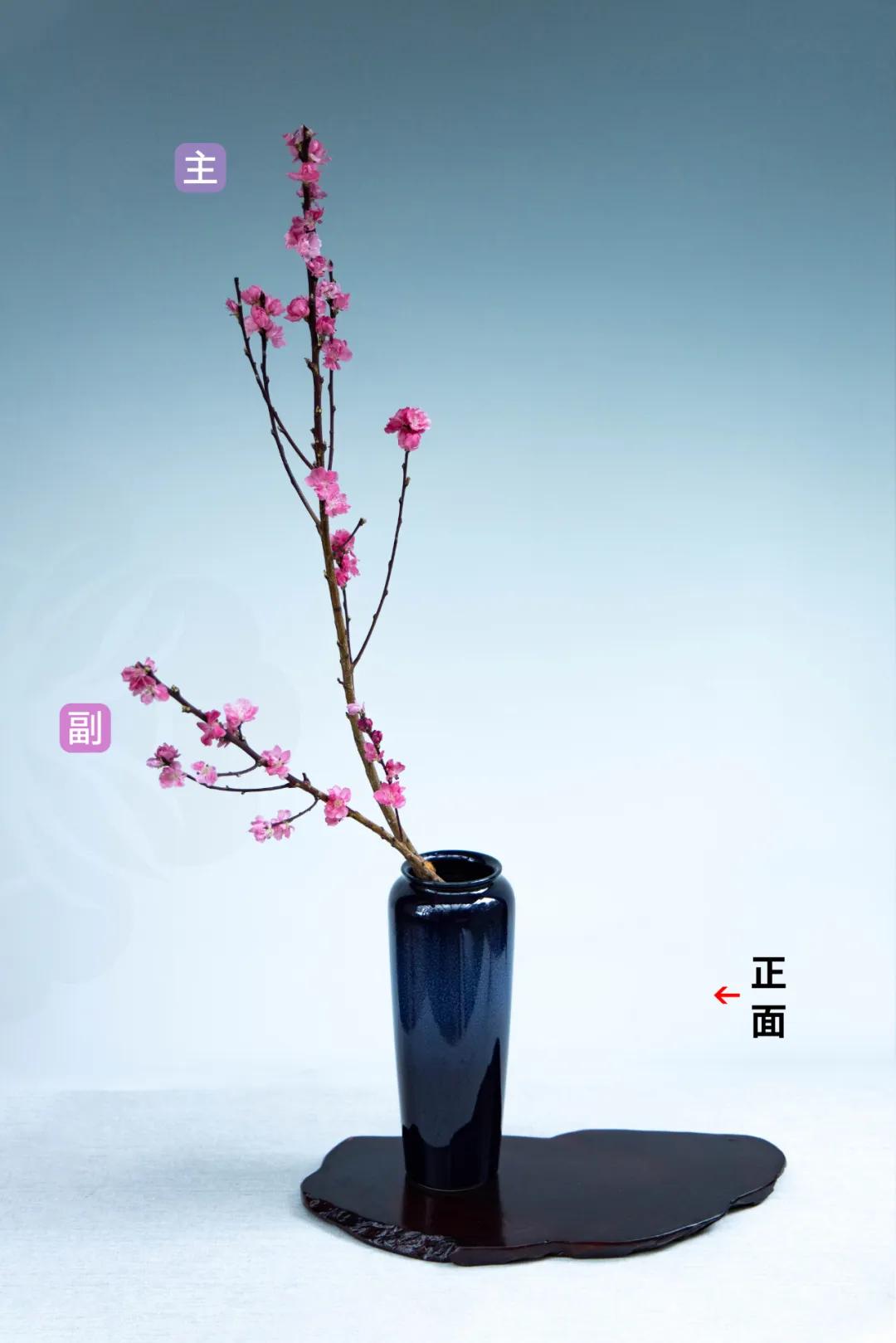 小原流旋转式插花入门知识,日式小原流直立插花图片