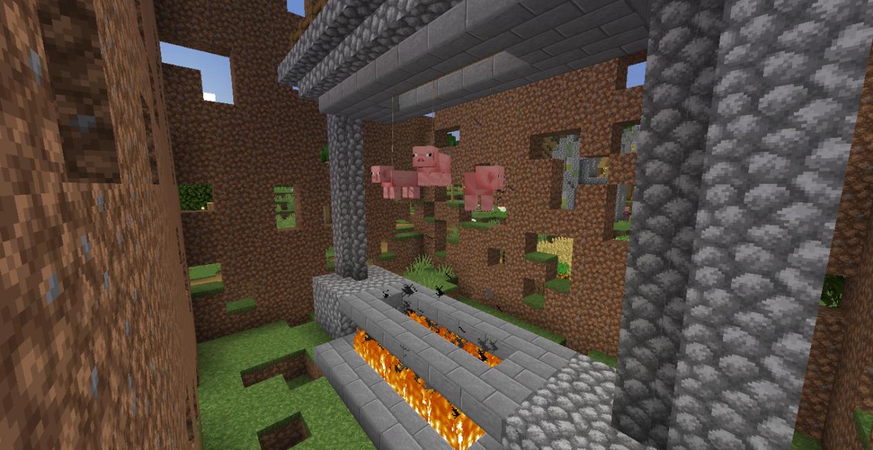 我的世界小型猪灵堡垒怎么做,我的世界教你做带猪圈的房子