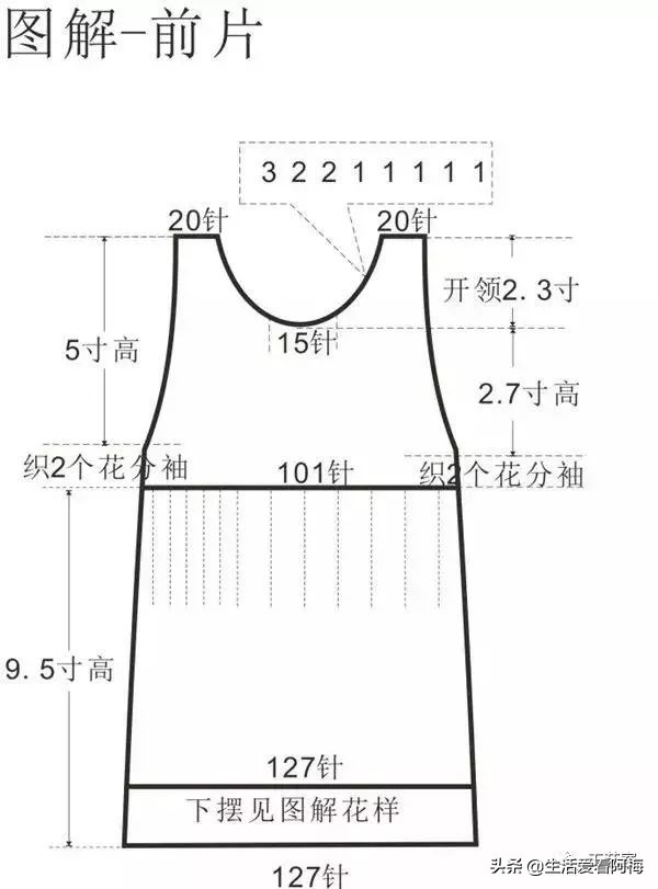 钩编儿童长袖连衣裙,儿童连衣裙钩针编织教程