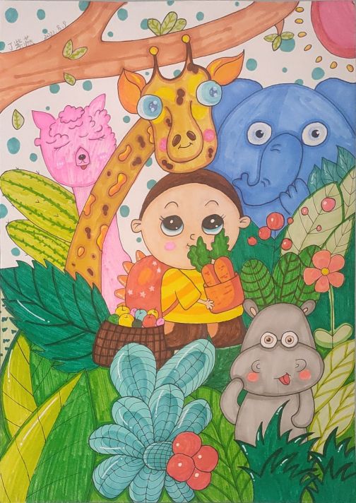 暑假儿童画一年级作品,暑假儿童画作品大全