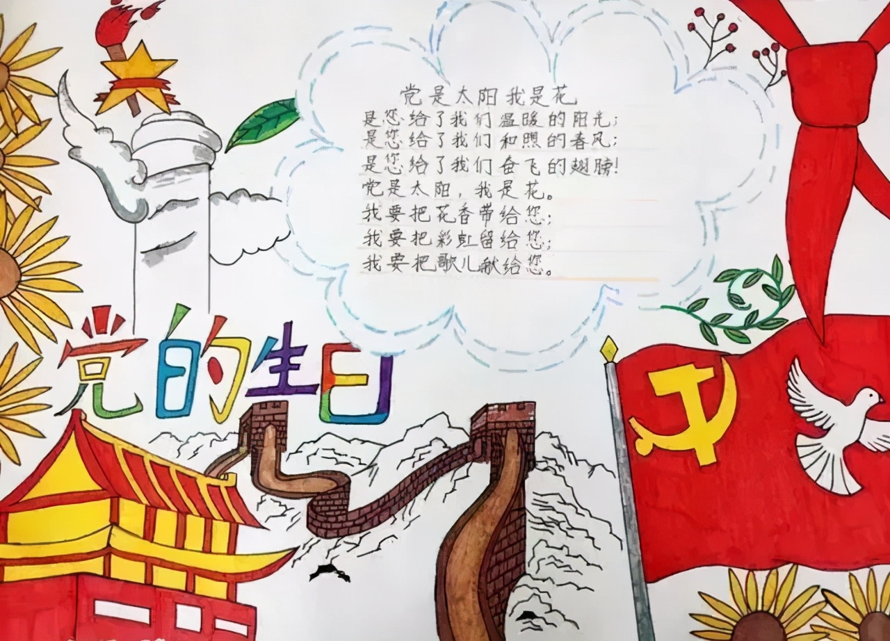 端午节手抄报和父亲节手抄报,端午节和建党100周年手抄报合集