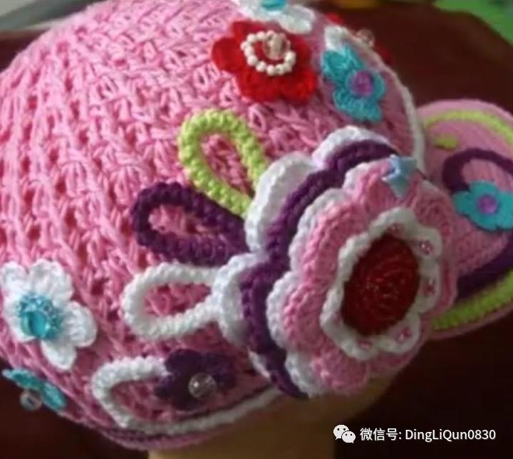 针织作品30款时尚钩花装饰帽子,简单易学又好看的针织帽子