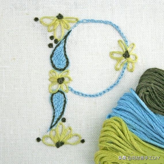 刺绣英文字母教程全针绣,好看有意义的刺绣