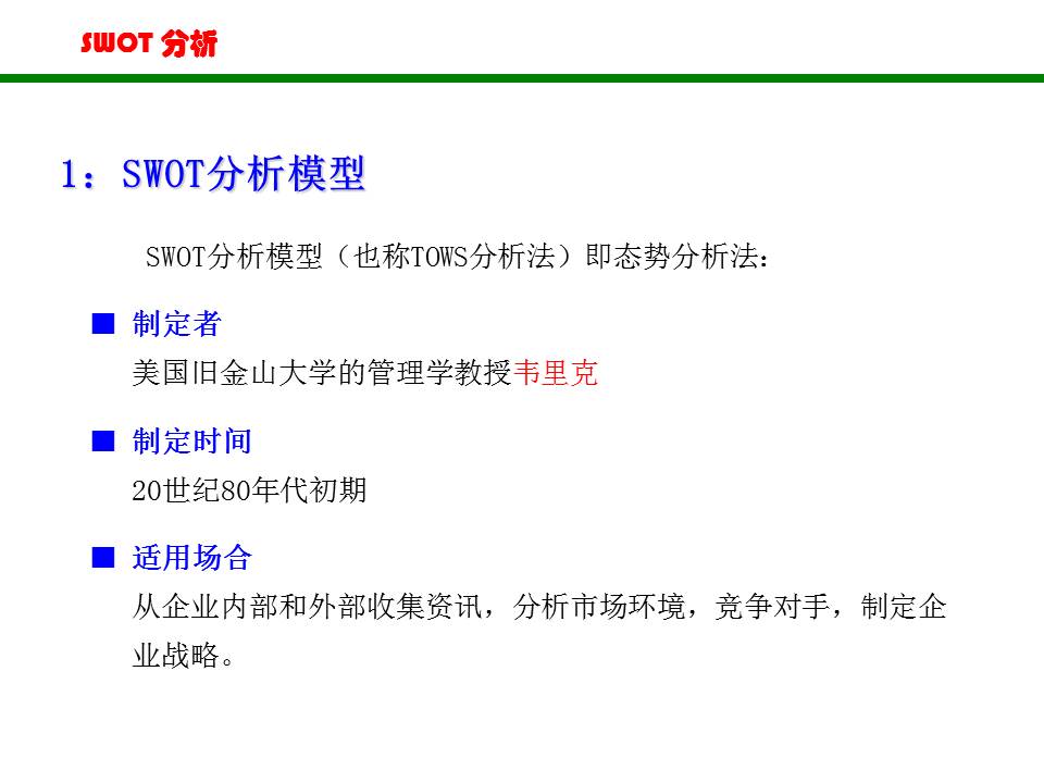 swot分析法ppt做法,swot分析法完整版ppt分享