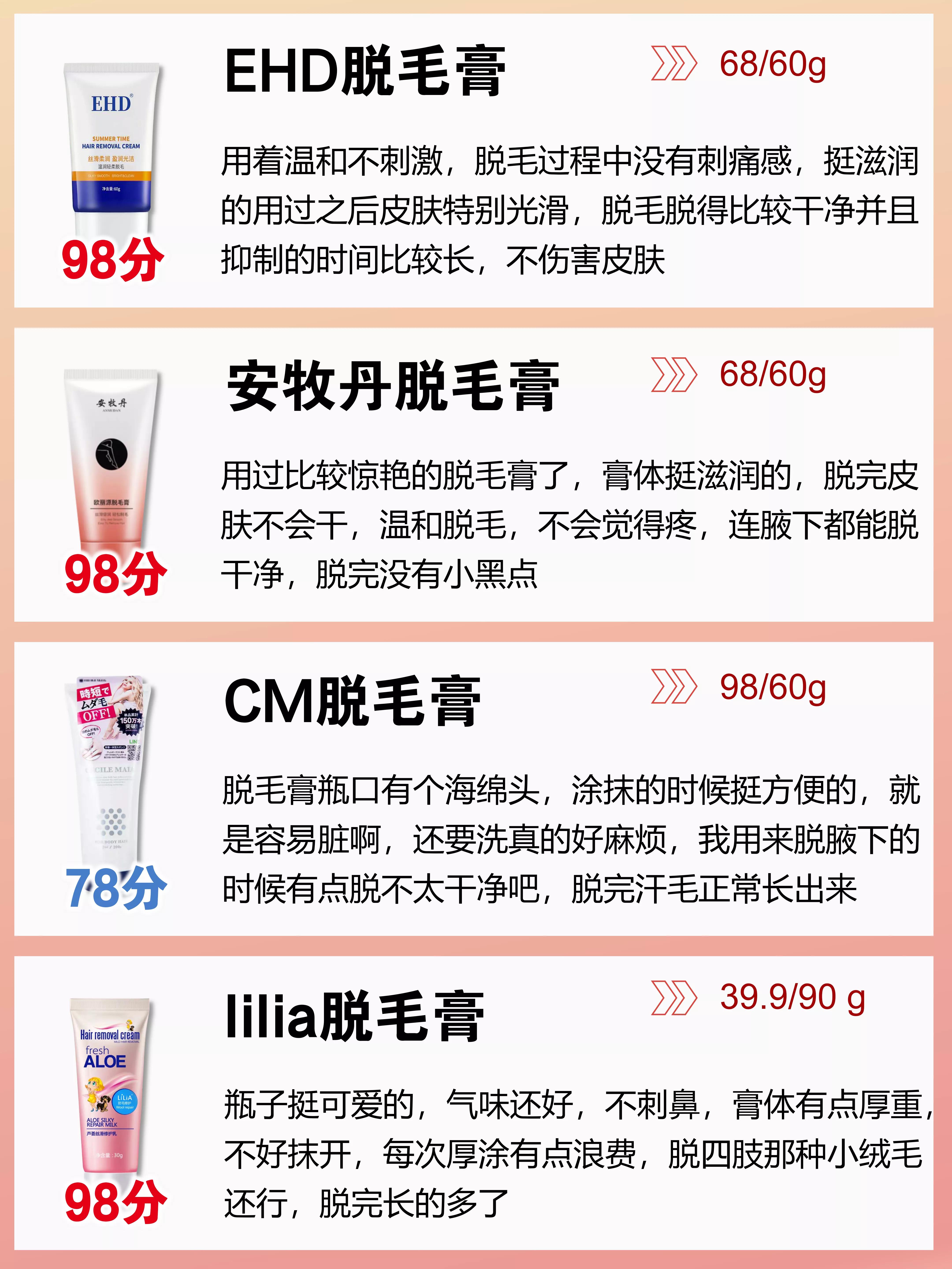 公认最好用的脱毛膏,目前公认最好的平价脱毛膏