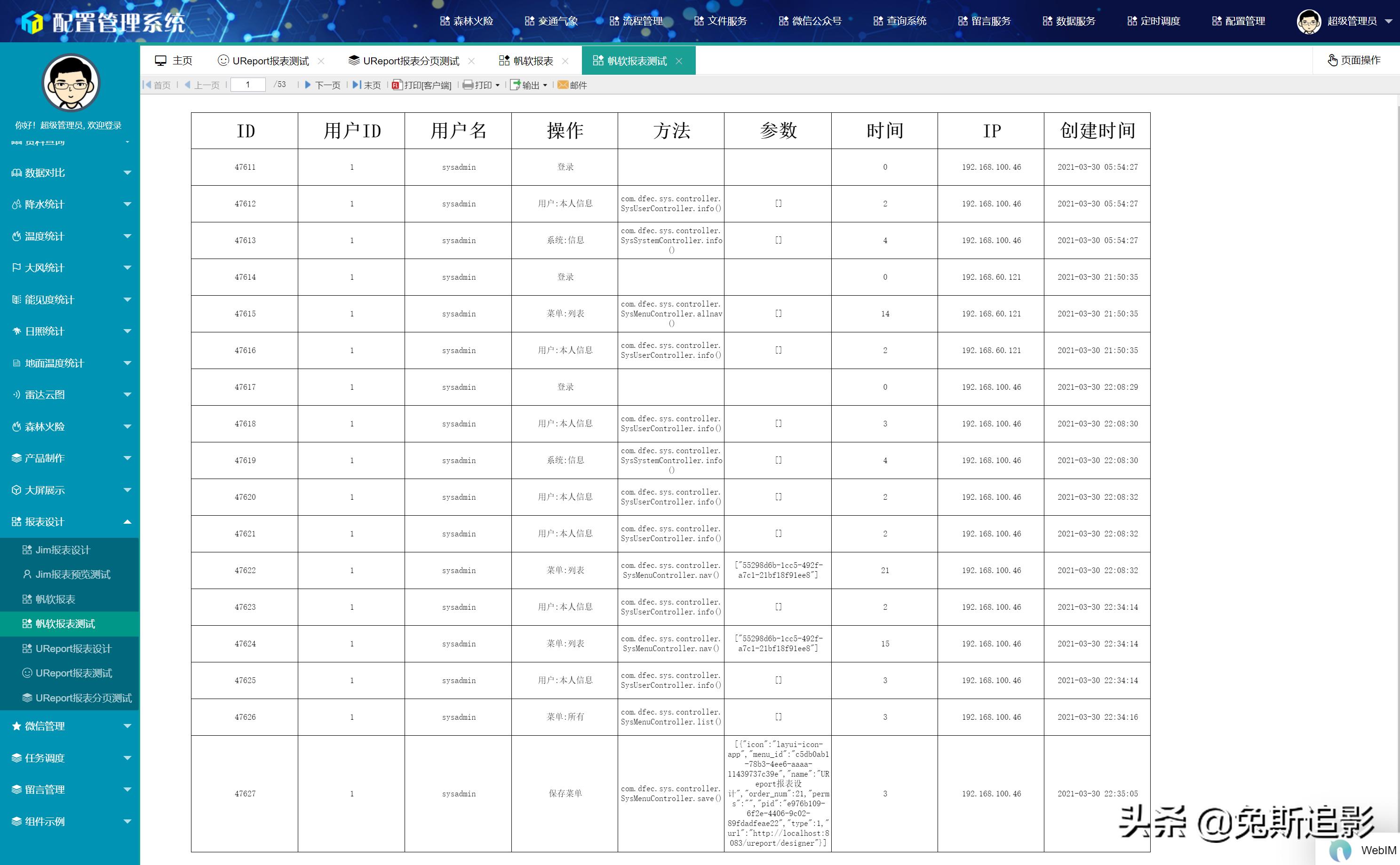 finereport决策报表模板,系统集成配置管理审计