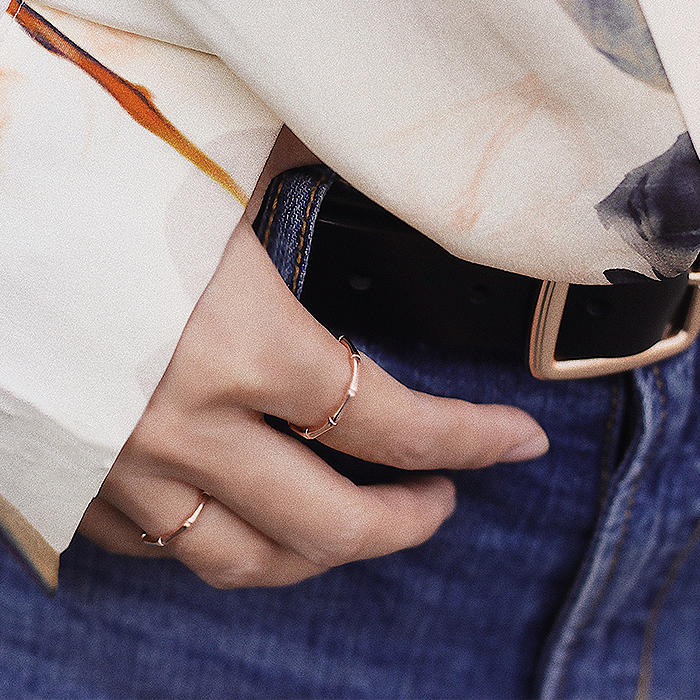 休闲又好看的玫瑰金戒指,小清新玫瑰金戒指