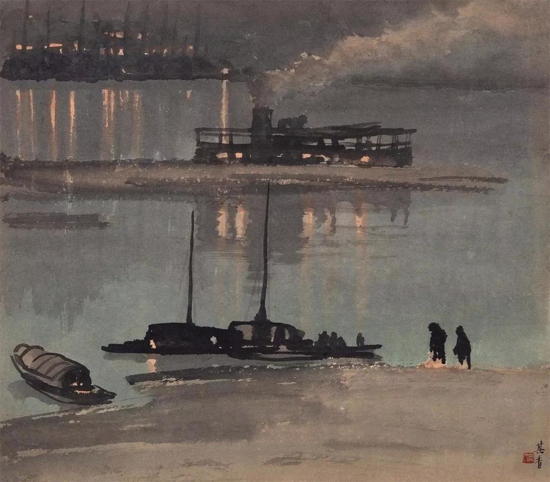 水墨画夜景欣赏,画夜景最好的中国画