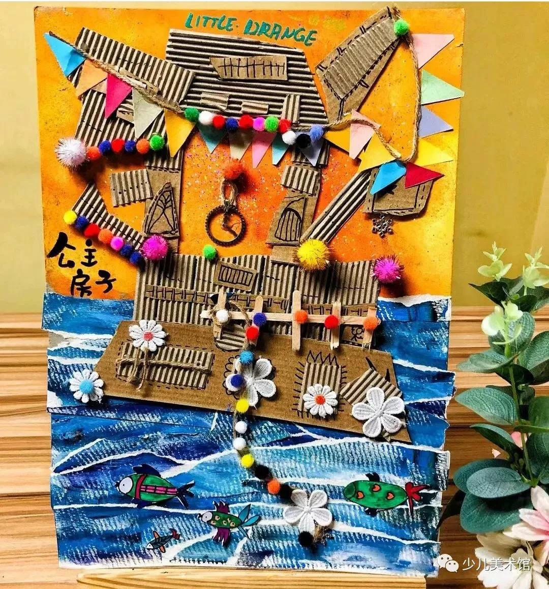 拼贴画创意作品手工小学,拼贴画创意美术教程