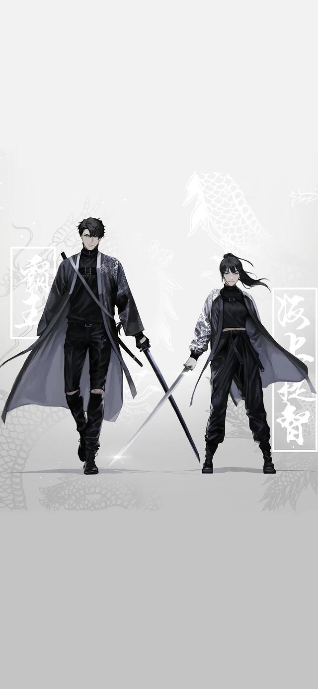 韩漫素描黑白动漫风壁纸,帅气冷酷的动漫人物画法