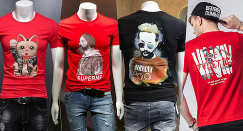 印花t恤韩系,t恤烫画效果图