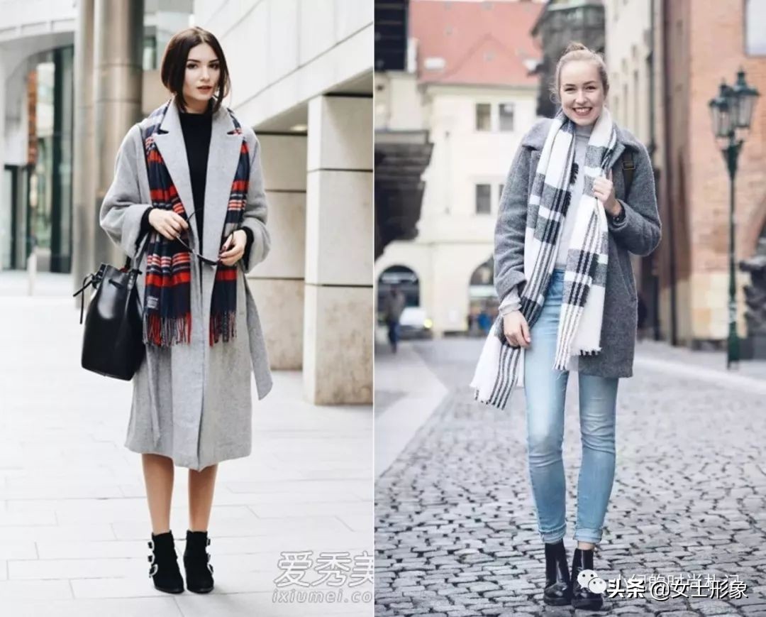 冬季羊绒围巾10种围法,系针织羊绒围巾教程