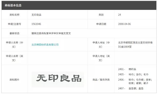 无印良品商标侵权案,无印良品抢注