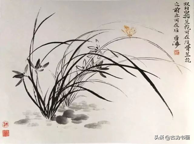 徐湛国画兰花技法教学,国画兰花入门技法