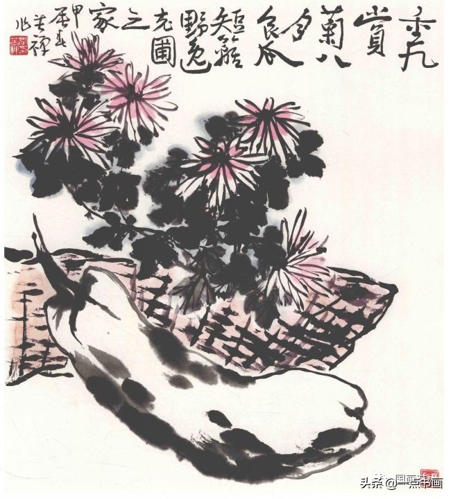 李苦禅画梅作品,李苦禅的菊花国画作品图片