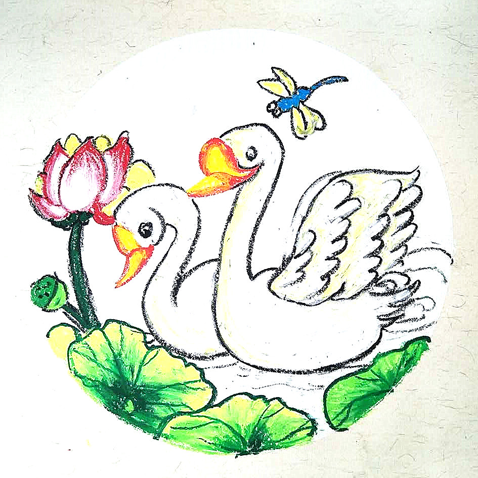 大白鹅创意美术3岁以下,关于谜语的画画简易版