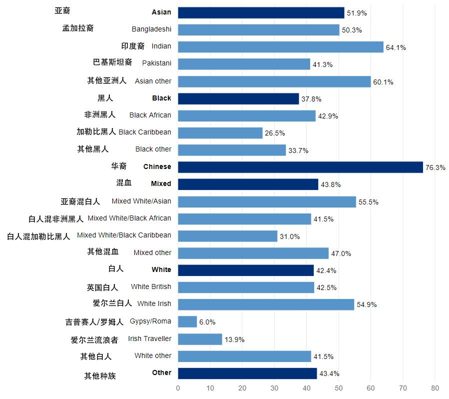 英国种族在成绩上的表现:华裔大幅度领先,英国白人还不如黑人